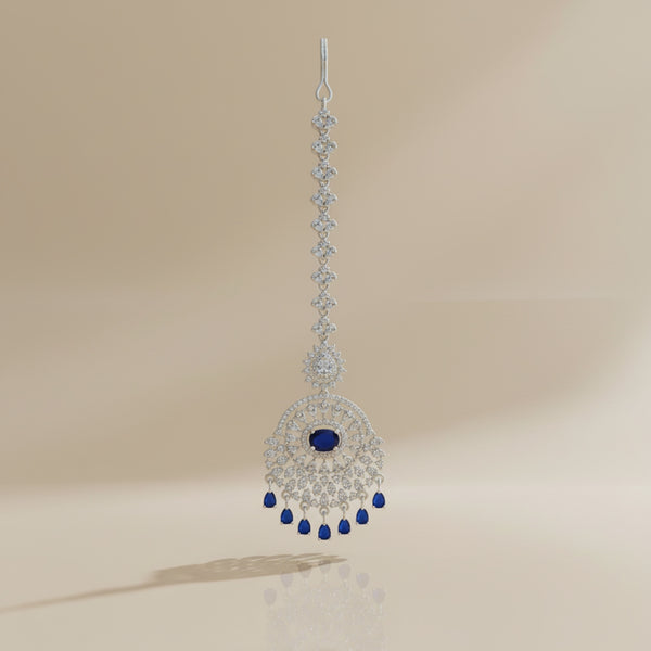 440644 Cubic Zirconia Classic Tikka With Rhodium Plating