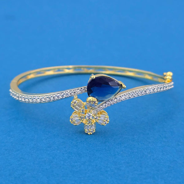 440679 Cubic Zirconia Openable Kada With 2 Tone Plating