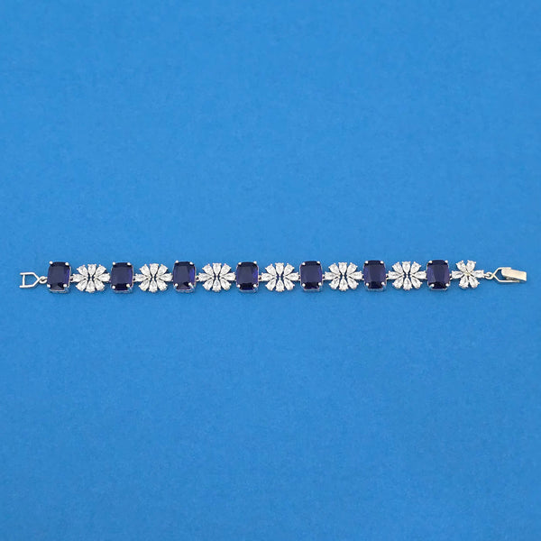 440743 Cubic Zirconia Classic Bracelet With Rhodium Plating