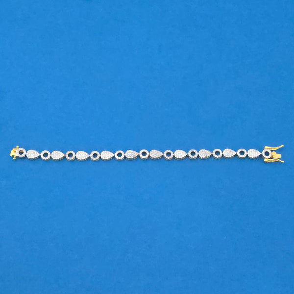 440744 Cubic Zirconia Classic Bracelet With 2 Tone Rhodium Plating