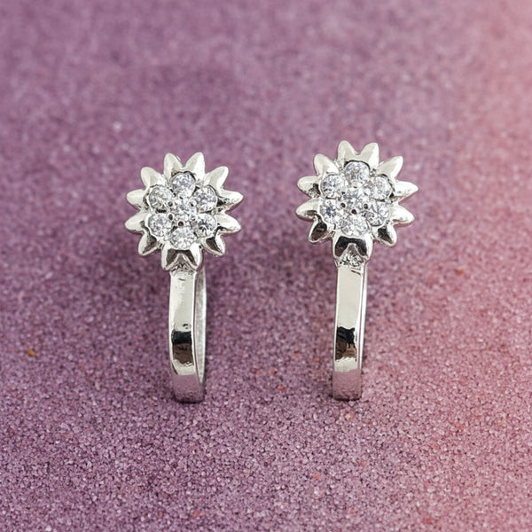 440787 Cz Pressing Nose Ring With Rhodium Plating