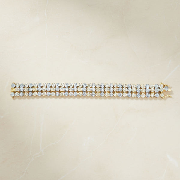 440832 Cz Openable Bracelet With 2 Tone Rhodium Plating