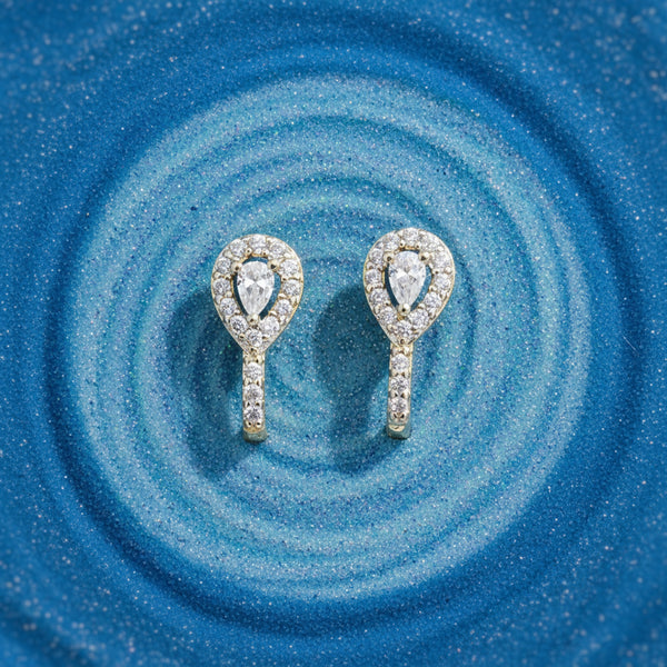 440840 Cz Pressing Nose Ring With 2 Tone Rhodium Plating