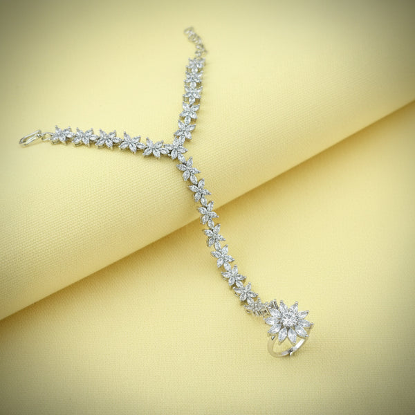 440898 Cz Classic Hath Pan With 2 Tone Rhodium Plating