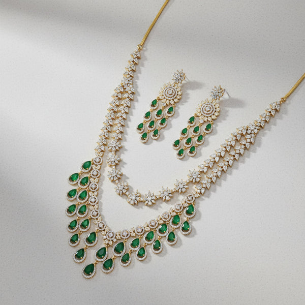 440908 Cubic Zirconia Classic Necklace With 2 Tone Plating