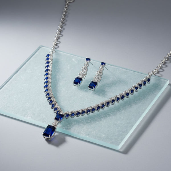 440925 Cubic Zirconia Classic Necklace With Rhodium Plating