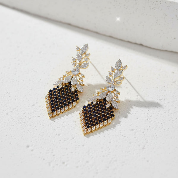 440928 Cubic Zirconia Classic Earring With 2 Tone Plating