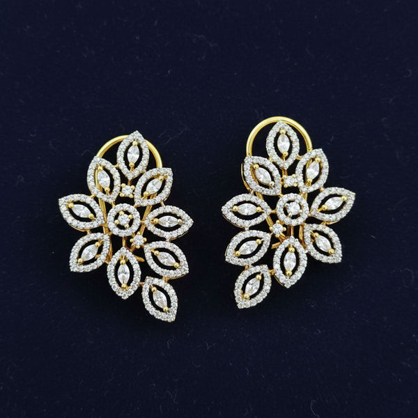 440983 Cz Tops With Mehndi 2 Tone Rhodium Plating