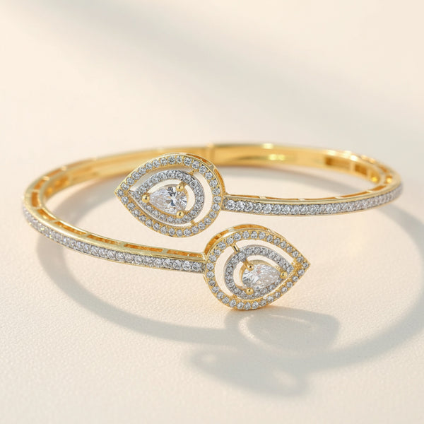 441053 Cz Classic Kada With 2 Tone Rhodium Plating