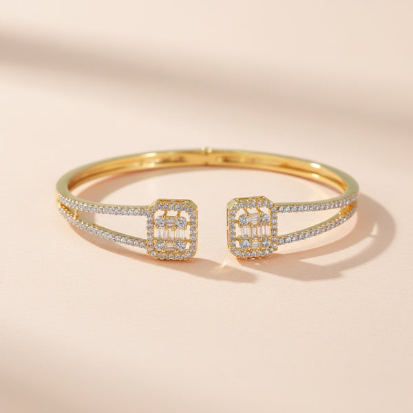 441055 Cz Classic Kada With 2 Tone Rhodium Plating