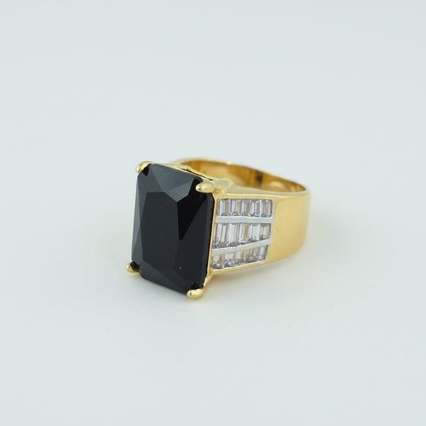 441063 Cz Adjustable Ring With 2 Tone Plating