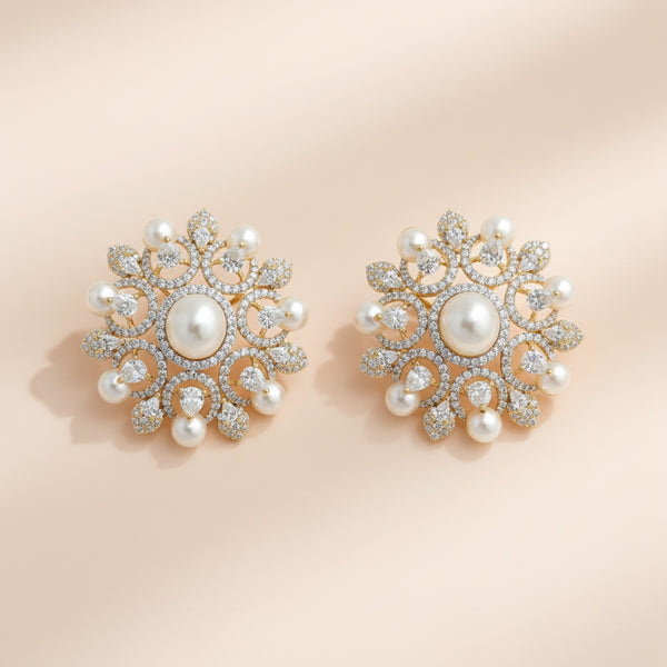 441070 Cz Tops With Mehndi 2 Tone Rhodium Plating