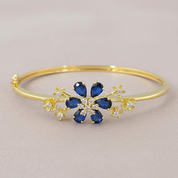 441138 Cubic Zirconia Openable Kada With Gold Plating