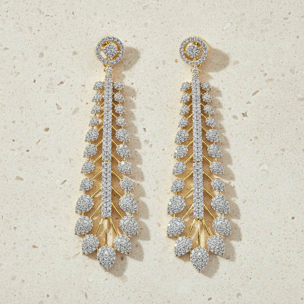 441172 Cubic Zirconia Classic Earring With Carat Rhodium 2 Tone Plating