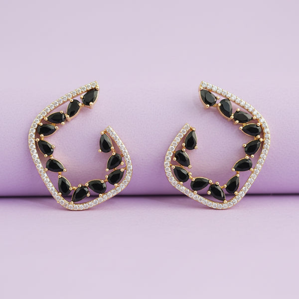 441180 Cubic Zirconia Classic Earring With 2 Tone Plating