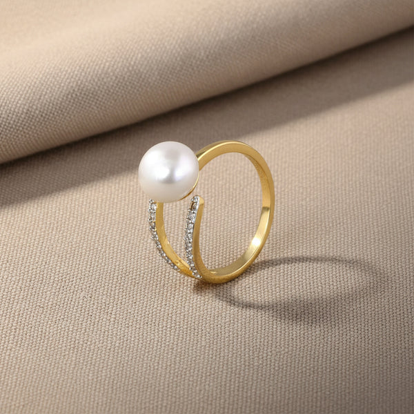 441249 Cubic Zirconia Classic Ring With 2 Tone Rhodium Plating