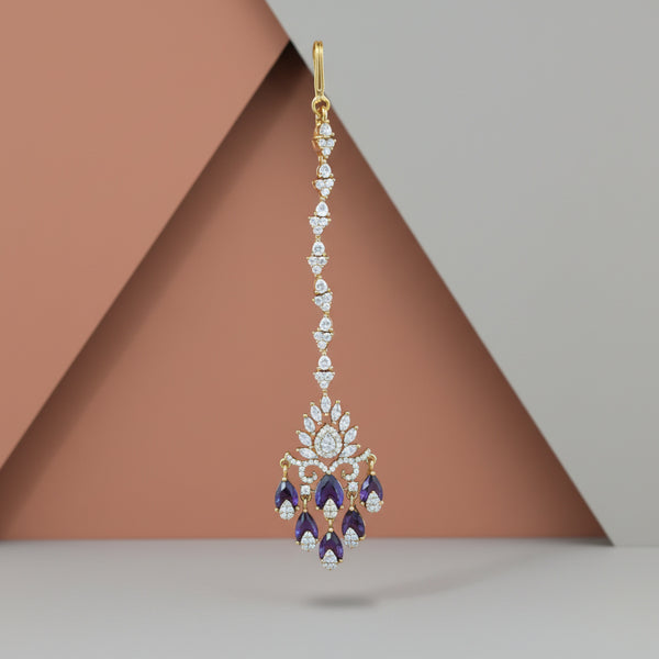 441253 Cz Classic Tikka With Mehndi Plating