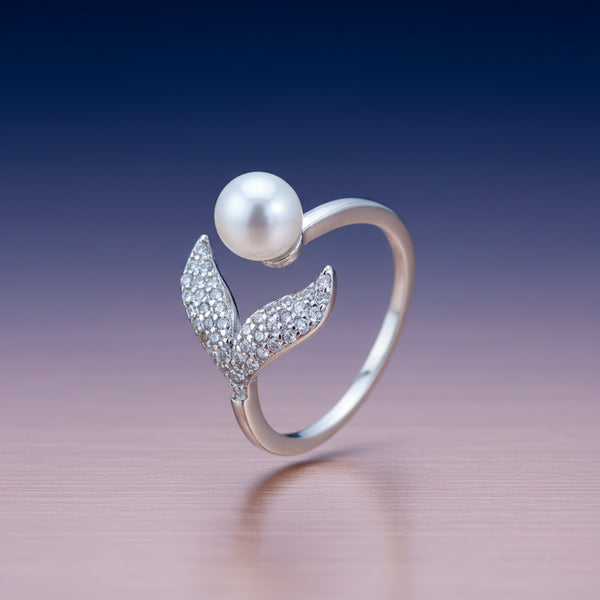 441255 Cz Adjustable Ring With 2 Tone Rhodium Plating