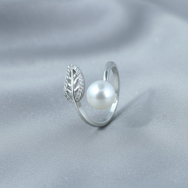 441256 Cz Classic Ring With 2 Tone Rhodium Plating