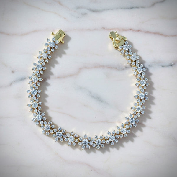 441258 Cz Classic Bracelet With 2 Tone Rhodium Plating