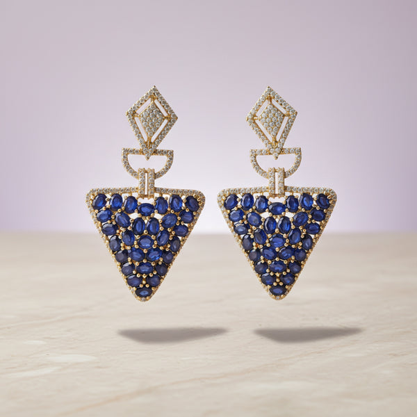 441266 Cubic Zirconia Classic Earring With Mehndi Plating