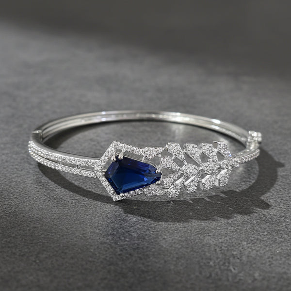 441284 Cubic Zirconia Classic Kada With Rhodium Plating