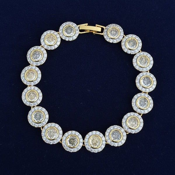 441305 Cubic Zirconia Delicate Bracelet With 2 Tone Rhodium Plating