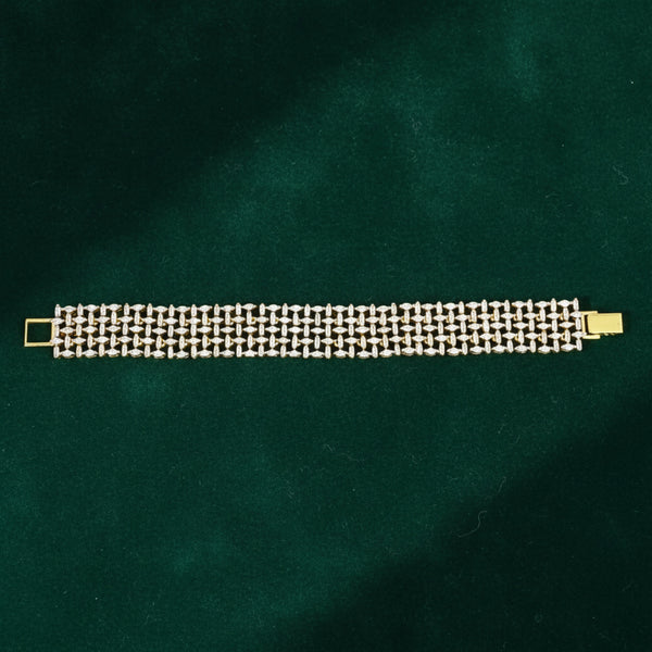 441323 Cubic Zirconia Classic Bracelet With 2 Tone Rhodium Plating