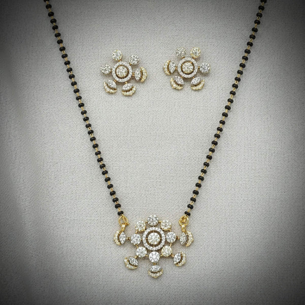 441340 Cubic Zirconia Classic Mangalsutra With 2 Tone Plating