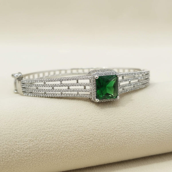 441349 Cubic Zirconia Classic Kada With Rhodium Plating