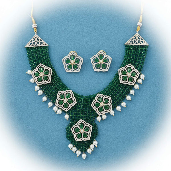 441363 Cubic Zirconia Classic Necklace With 2 Tone Plating