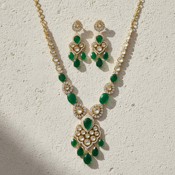 441365 Cubic Zirconia Classic Necklace With 2 Tone Plating