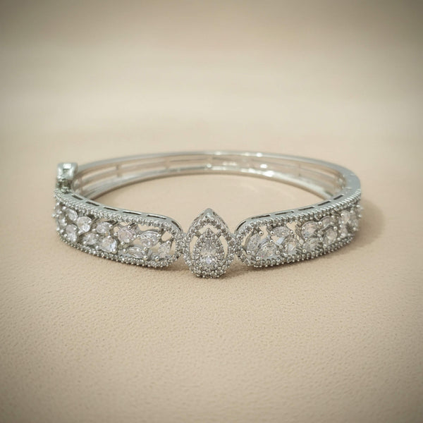 441402 Cubic Zirconia Classic Kada With 2 Tone Rhodium Plating