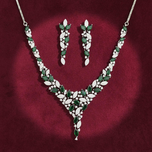 441410 Cubic Zirconia Classic Necklace With Rhodium Plating