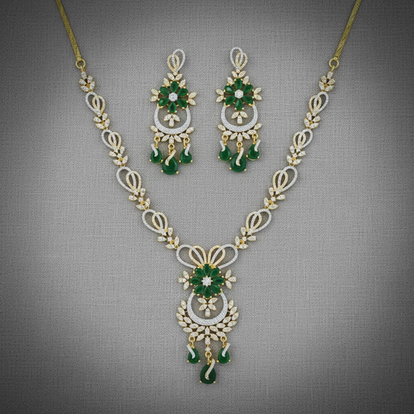 441415 Cubic Zirconia Classic Necklace With 2 Tone Plating