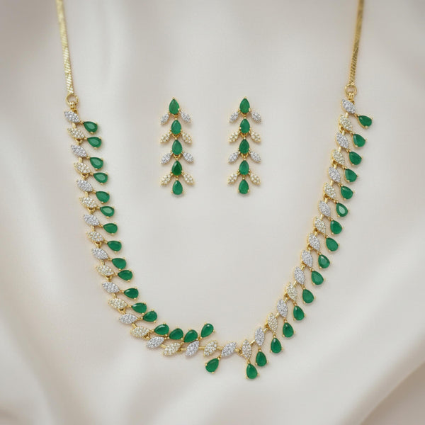 441417 Cubic Zirconia Classic Necklace With 2 Tone Plating