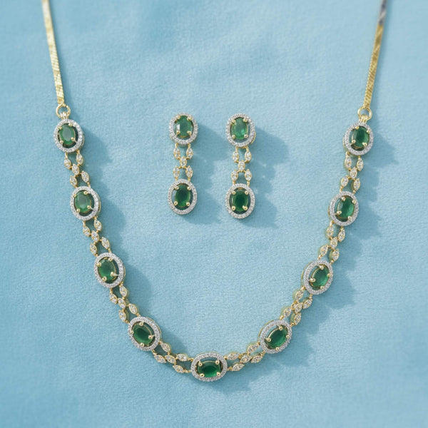 441422 Cubic Zirconia Classic Necklace With 2 Tone Plating