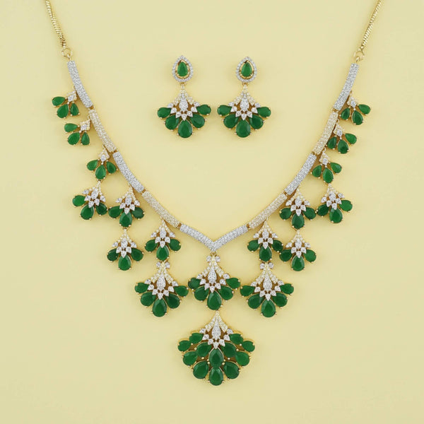 441423 Cubic Zirconia Classic Necklace With 2 Tone Plating