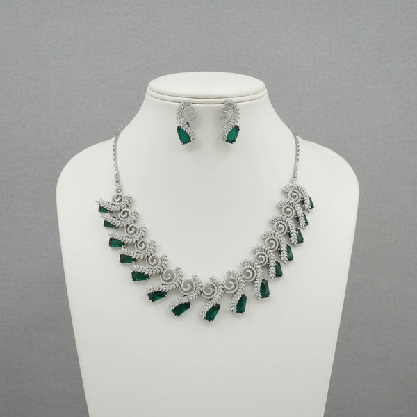 441428 Cubic Zirconia Classic Necklace With Rhodium Plating