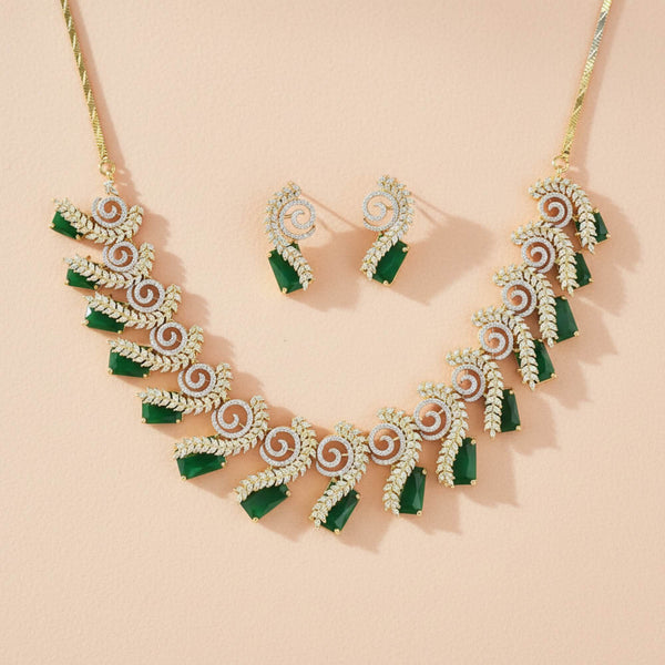 441430 Cubic Zirconia Classic Necklace With 2 Tone Plating