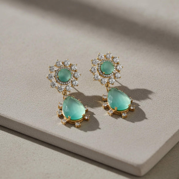 441455 Cubic Zirconia Classic Earring With Black Rose Plating