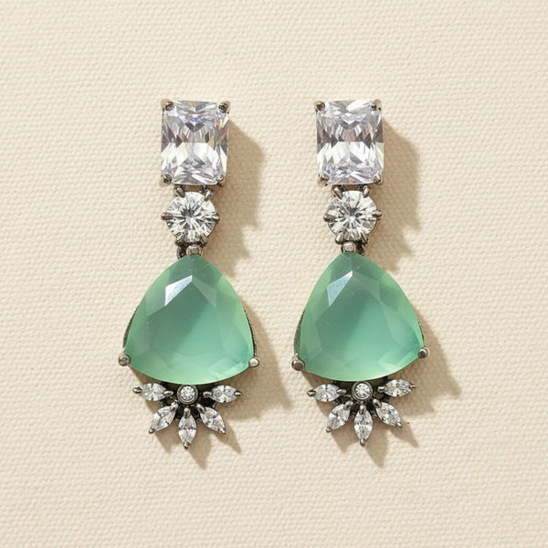 441458 Cubic Zirconia Classic Earring With Black Plating