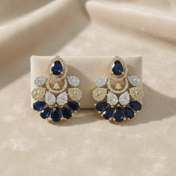 441477 Cz Classic Earring With 2 Tone Plating