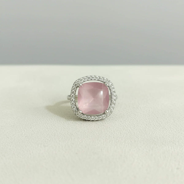 441501 Cz Adjustable Ring With Rhodium Plating