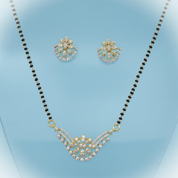 441522 Cubic Zirconia Classic Mangalsutra With 2 Tone Plating