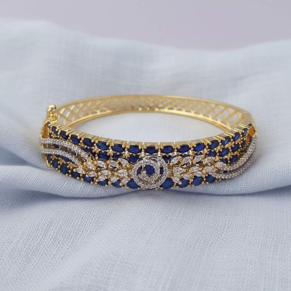 441536 Cubic Zirconia Openable Kada With 2 Tone Plating