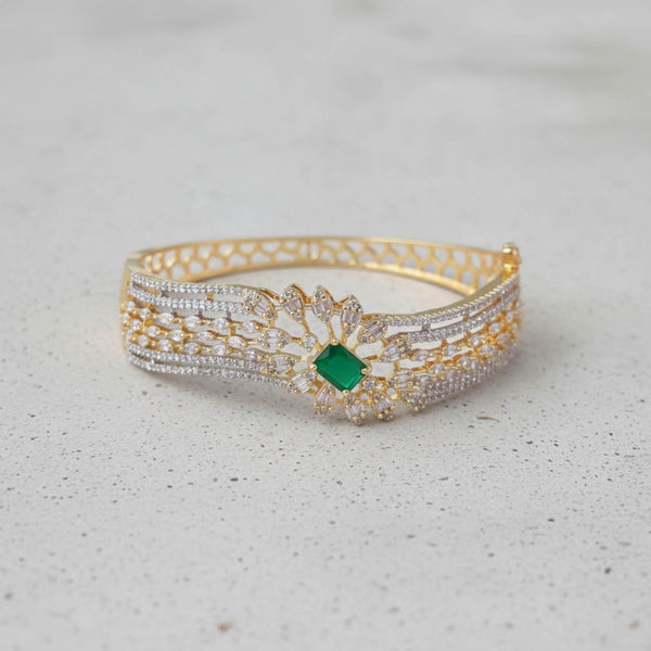 441545 Cubic Zirconia Openable Kada With 2 Tone Plating