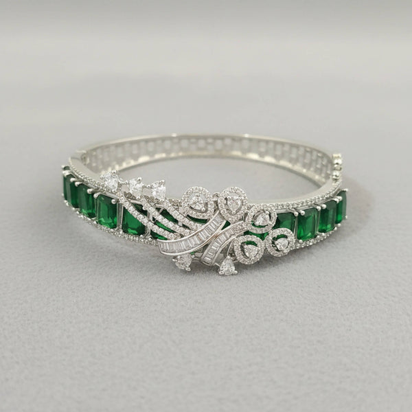 441683 Cz Openable Kada With Rhodium Plating