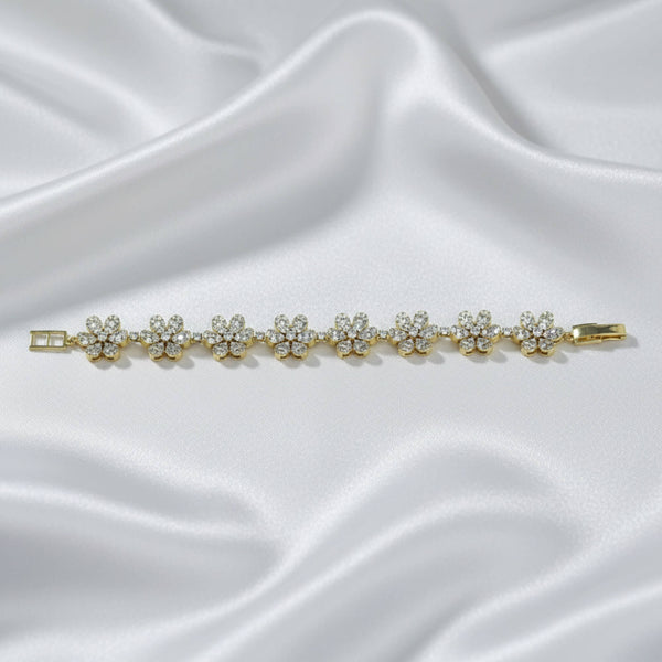 441690 Cz Classic Bracelet With 2 Tone Mehndi Rhodium Plating