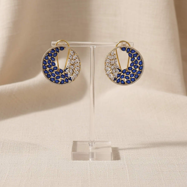 441714 Cz Classic Earring With Mehndi Plating